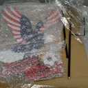 USA 4th of July Decor, Memorial Day Independence Day Watercolor Decor, Red White Blue Patriotic Yard Ornament, 1M Solar LED Metal Eagle Garden Stake, Outdoor 2026 World Cup Soccer Party Yard Decor