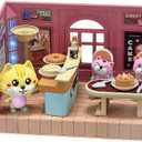 Koko's Cat Town DIY Miniature House Kit,Tiny Pink House SeriesCake Shop Building Kit,Dollhouse for 3 and up, Dollhouse Building Kit with Cats,Cat Toys Gift for Girls Boys Teens Kids Ages 3+