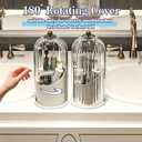 Waterproof Toothbrush Holder with 180° Rotating Cover, Transparent