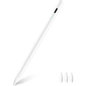 Rackwaylo Stylus Pencil for iPad 20182025, Tilt Sensitivity, Palm Rejection, Compatible with iPad 11/10/9/8/7/6th Gen, Pro 12.9/11/13inch M4, Air 3/4/5/M2/M3, Mini 5/6th, White