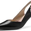 Rilista Women's Slingback Kitten Heels Closed Pointed Toe Backless Wedding Party Dress Pumps Shoes Size US 8