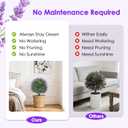 Der Rose 21" Artificial Lavender Topiary Ball Trees with Ground Spike Set of 2 Outdoor Artificial Plants UV Resistant Artificial Shrubs Fake Bushes for Front Porch Garden Decor