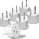 OREI American USA To European Plug Adapter  Type E/F Schuko Plug Adapter - Use in Germany, France, & More - CE Certified  For Mobile, Laptop & Camera Chargers - 6 Pack
