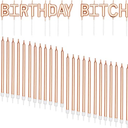 2 Pack BLUE PANDA - Birthday B Cake Candles with Holders