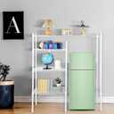 CroBlissful 3-Tier Dorm Mini Fridge Shelf - Adjustable Height White Mini Fridge and Microwave Storage Stand Multi-Purpose Dorm Organizer Storage Shelf for Kitchens, Apartment, Offices, 52 x 48 x 18 inches