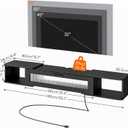 HOOBRO Floating TV Stand with LED Light Power Outlet for TVs up to 65, Wall Mounted TV Shelf, Modern Media Console Entertainment Center Under TV, for Living Room Bedroom, Black BK34UDDS01G1, 55.1 Inch