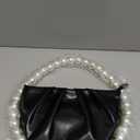 CARIEDO Pearl Soft Face Pleated Handbag Advanced Evening Bag Party Prom Bride Purse Phone Clutch Purse