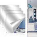 4 Pack Acrylic Mirrors for Wall,14 x 14 Inch Self Adhesive Frameless Small Mirror Tiles, Flexible Plastic Mirror Sheets for Bedroom Home Gym Door (14 * 14 inch)