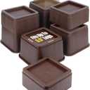 8 inch Bed Risers Adjustable Furniture Risers - Heavy Duty Non-Slip Lift Supports for Beds/Couches/Sofas, Durable Square Design with Creates Storage Space (4 Pack Brown, Huge5.5 8 inch)