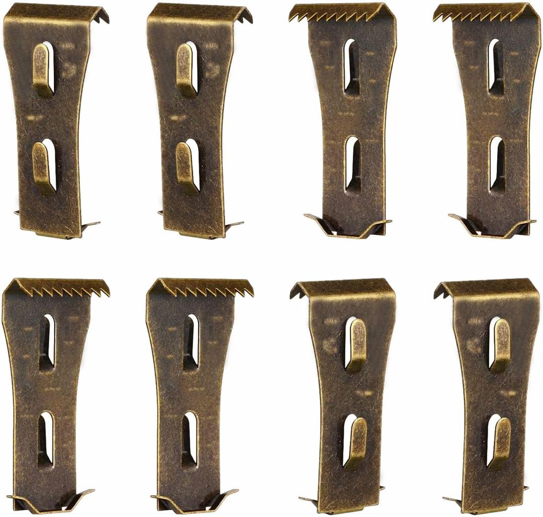 Brick Clips - 8 Pcs Heavy Metal Wall Hangers for 2-1/4 to 2-3/8 Inch Bricks, Ideal for Outdoors & Home Decor