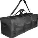 Fitdom 140L 38" Heavy Duty Extra Large Sports Equipment Duffle Bag with Upgrade Zipper, Durable & Water Resistant. Perfect for Travel Storage Football Hockey Baseball Basketball Team Coaches & More (Black)
