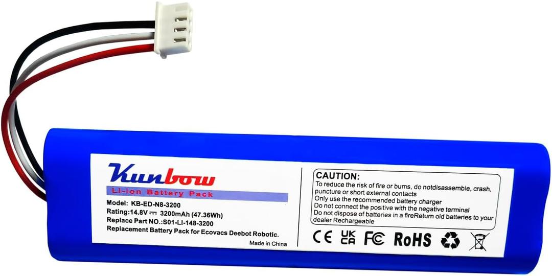 3200mAh Replacement Battery for Ecovacs Deebot N8, Deebot N8+, Deebot N8 Pro, Deebot N5, Deebot Ozmo 900, Ozmo 920, Ozmo 930 Vacuum Cleaner. (14.8V/47.36Wh)