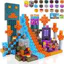 LionFuny150PCS Magnetic Blocks, Magnetic Building Blocks, Magnet Blocks for Kids Age 3-5 4-8 8-12, STEM Sensory Educational Magnet Stacking Toys Boys Girls Gifts
