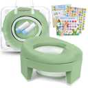 MCGMITT Portable Potty for Kids Travel - Foldable Training Toilet Chair for Toddler Girls with Storage Bags, Potty Training Toilet for Outdoor and Indoor Easy to Clean(Green)
