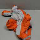 SUNFURA Full Body Dog Coat - Warm Fleece Jacket for Large Dogs, Turtleneck Winter Coats with Harness, Reflective Dog Snowsuit Windproof Puffer Jackets with Legs for French Bulldog, Orange L