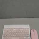 Rechargeable Bluetooth Keyboard and Mouse Combo for iPad, Ultra-Slim Portable Wireless Mouse Keyboard for iPad Pro Air Mini iPhone Samsung Tablet Cell Phone Android, iPadOS/iOS 13 and Above (Pink)