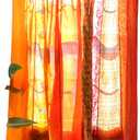 Assorted Hippie Colorful Curtains Light-Filtering  Boho Curtains, Bed Canopy Panel, Tapestry or Window Treatment Patchwork Orange Color (84 X 43 Inches)
