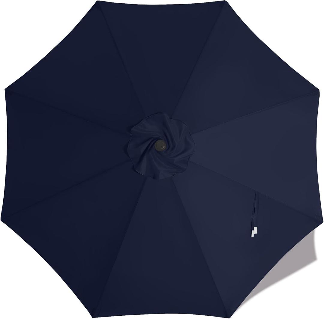 MASTERCANOPY Patio Umbrella 9 ft Replacement Canopy for 8 Ribs-Navy Blue Canopy Only