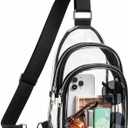 Clear Sling Bag for Stadium Events, Clear Purse for Women with Widen Strap, Crossbody Handbag for Concert Sports Fan