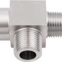Yoebor Stainless Steel 304 Pipe Fitting Female Run Tee, 1/4" NPT Female x 1/4" NPT Male x 1/4" NPT Male 3-way T-fitting, 1pc