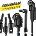 Tools 16pcs Flexible Drill Bit Extension,Include 3pcs Drill-Bit-Kit Joint Socket 1/4 3/8 1/2 in Hex Socket Adapter,2pcs 105 Right Angle Drill Attachment,10 Short Screwdriver Bit Set & 90 Angled Bits