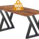 Table Legs Metal 2 PCS, Black Steel Table Legs 28" H x 24" W, Heavy Duty and Stable for DIY Tables, Desks, and Bench