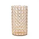 VINCIGANT Gold Cylinder Crystal Candle Holders/Hollow Flower Vase Centerpieces for Dinning Room Coffee Table Decoration,Wedding/Anniversary/Housewarming