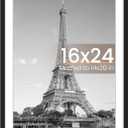 Upsimples 16x24 Picture Frame, Display Pictures 14x20 with Mat or 16 x 24 Without, Wall Hanging Poster Frames, Black, 1 Pack