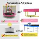 72" Trampoline for Kids with Net,6 FT Indoor & Outdoor Small Toddler Trampoline with Basketball Hoop & Dart Board for Ages 1-8, Birthday Gifts for Boys & Girls, Baby Toddler Christmas Toys