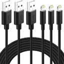 Lightning Cable Certified - Nikolable iPhone Charger 3Pack 6ft Lighting to USB A Charging Cord Compatible with iPhone 14 13 12 11 Pro Max XS XR 8 Plus 7 Plus 6s Plus 5S iPad Pro and More, Black