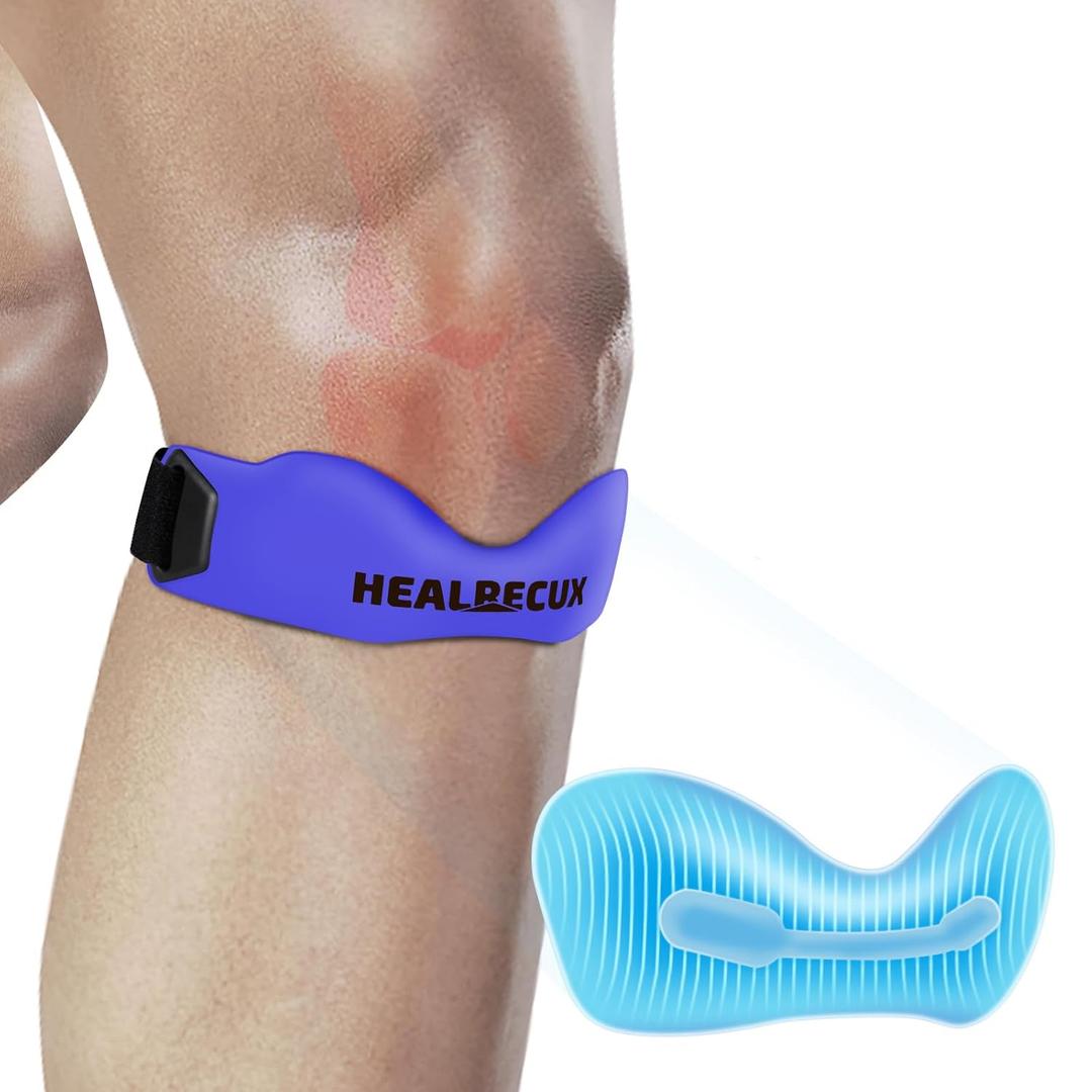 Healrecux Patella Band, Knee Strap Patella Tendon Support for Knee Pain & Tendonitis, Patella Stabilizer Knee Brace for Running, Basketball, Jumpers Knee, Tennis, Volleyball & Squats - Blue 1 Pack