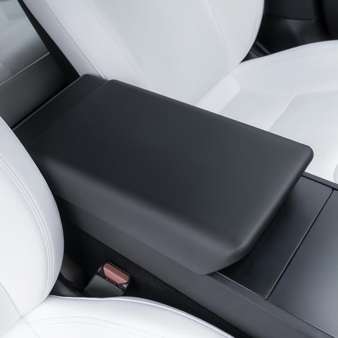 Center Console Armrest Cover for Tesla Model Y Juniper (Standard, Premium & Performance 2026/25) and Model 3 Highland (Standard, Premium & Performance 2026/25/24) - Black