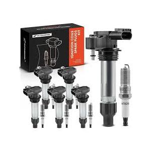 Yoshi Motors Ignition Coils Pack Platinum Spark Plugs Set Replacement For Buick Saturn Outlook Enclave Chevrolet Chevy Caprice Traverse Cadillac CTS SRX GMC Replacement for D515C C1555 5C1612
