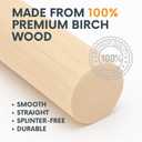 10PCS 3/4 x 36 Inch Birch Dowel Rods – Natural Wooden Sticks for Crafts Unfinished Craft Wood Smooth Round Wood Rods for DIY Projects Home Decor Educational Use