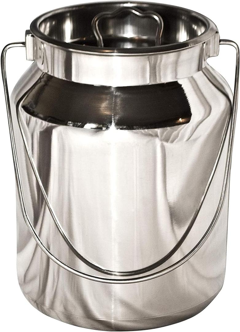 Stainless Steel Milk Can Tank | Stainless Steel Jug, Rustic Milk Cans with Lid, Old Fashion Milk Jug 4 Liter (1 Gallon)