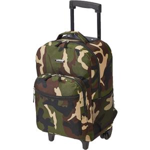 Rockland Double Handle 17" Rolling Backpack, Camo