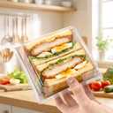 Hiceeden Set of 100 Sandwich Boxes with Clear Lids, White Paper Charcuterie Boxes, 5" Square Dessert Cake Boxes Food Grade for Swiss Roll, Hamburger, Pasta, Salad, Cookie