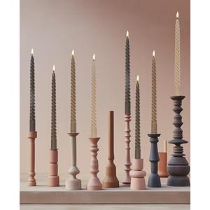 LPUSA Brown Tall Taper Candles Spiral Candle Sticks,Unscented Pastel Candle for Holiday,Wedding and Home Decoration,10inch,6 Pack(E-Gradient Brown)