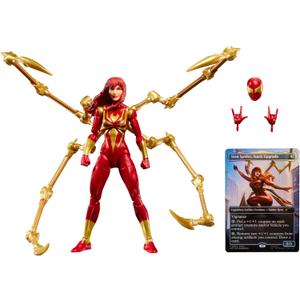 Marvel Legends Series Magic: The Gathering Mary Jane Watson (Iron Spider), 6-Inch Spider-Man Action Figure & Exclusive Foil Collectible Card Game Trading Card