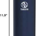 Takeya Actives Stainless Steel Water Bottle, Insulated Spout Lid, Keeps Drinks Cold 24 Hrs, Leakproof, Durable, Dishwasher Safe, Ideal for Gym, Travel, Fits Most Cup Holders, 40 oz/Midnight Blue