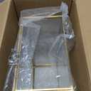 Large Golden Vintage Lidded Glass Box, Edge Bracelet Decorative Jewelry Display Box, Rings Bracelet Organizer Home Decor(10.8x7x3.9 inch)