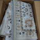 5x7 Area Rugs Living Room Rug: Washable Vintage Boho Rug No Slip Stain Resistant Soft Carpet Indoor Floor Floral Large Carpets for Bedroom Dining Room Farmhouse Nursery Hallway Home Office Beige