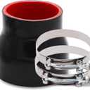 3 to 4 inches Straight Black Silicone Reducer Coupler with 2 T-Bolt Clamps 4 Layers of Polyester Reinforcement Suitable High Level Turbo Pipe