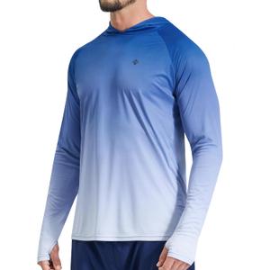 NOMINATE Mens UPF 50+ Hoodie Swim Shirts Long Sleeve Sun Protection SPF Rash Guard Shirt UV for Beach Swimming Fishing (XL)