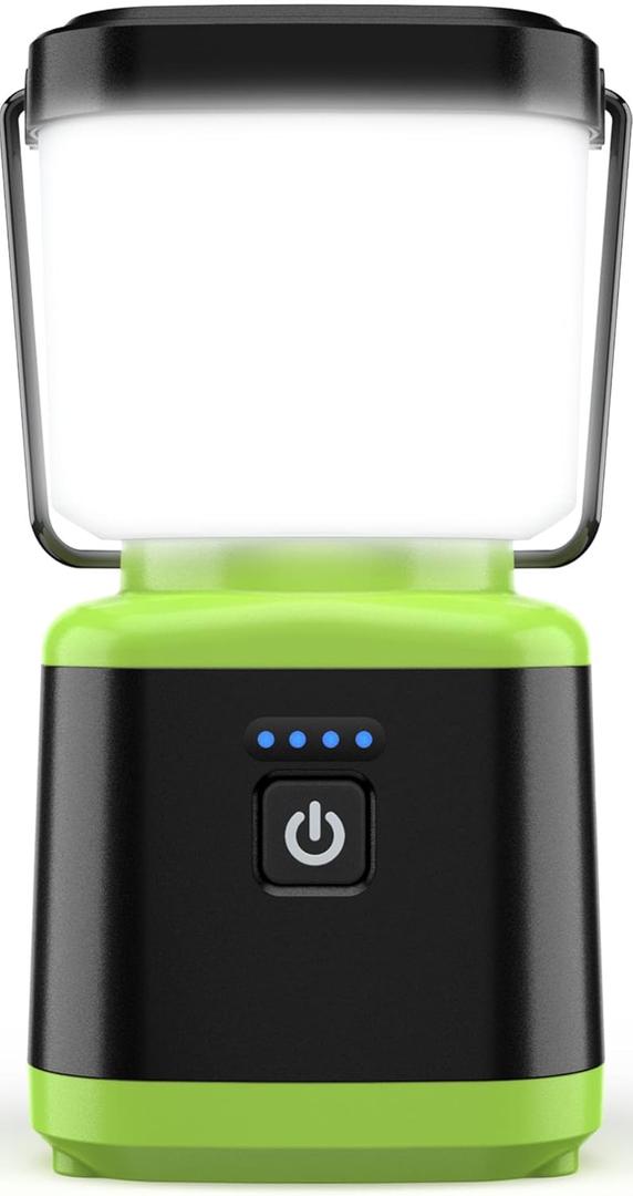 AlpsWolf Camping Lantern Rechargeable, Stepless Dimming LED Lantern, 4000mAh Rechargeable Lantern for Power Outages, IPX4 Waterproof Portable Camping Light, Green 1 Pack