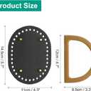 uxcell 2pcs Bag Bases for Crochet, 5.7" x 4.3" Oval Bag Bottom Shaper with D-Shaped Handles, Crochet Base Purse Bottom for DIY Shoulder Bag Handbag Making Supplies Black