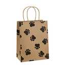 BagDream Brown Gift Bags 8x4.25x10.5 14 Pcs Kraft Paper Gift Bags with Handles, Paw Prints Paper Sacks for Animal Party Favor, Retail, Grocery, Dog's Puppy's Paw