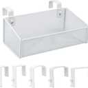 Bedside Caddy Hanging Storage Basket Beside Shelf Metal Organizer for Collage Dorm Bunk Bed,Hospital Bed,Baby Bed - Bedroom Essentials for Magazine,Remote Control,Phone,Drinks (White)