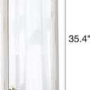 Rustic Arched Long Mirrors for Wall 35 X 12 Inch, Hanging Wood Frame Distressed White Farmhouse Narrow Mirror, Cathedral Wall Mirrors Decorative Living Room Bedroom Entryway