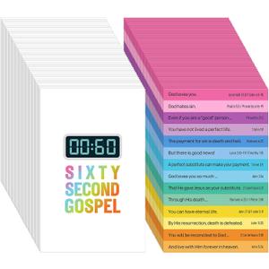 200 Pcs Gospel Tract Card Sixty Second Gospel Bible Verses Plan of Salvation Bible Tracts Prayer Postcards for Evangelism Church Christian Gift